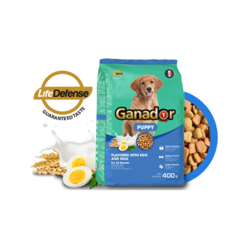 Thức ăn chó con Ganador vị trứng sữa 400gr